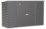 Arrow Select Galvanized Steel Storage Shed, Charcoal, 10-ft x 4-ft