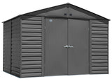 Arrow Select Galvanized Steel Storage Shed, Charcoal, 10-ft x 8-ft image 2