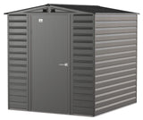 Arrow Select Galvanized Steel Storage Shed, Charcoal, 6-ft x 7-ft image 2