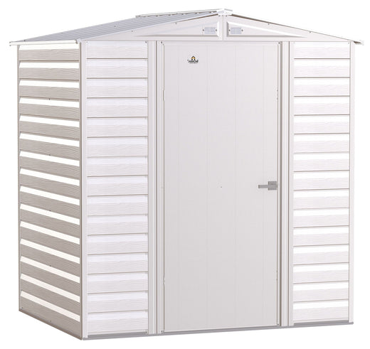 Arrow Select Galvanized Steel Storage Shed, Flute Grey, 6-ft x 5-ft