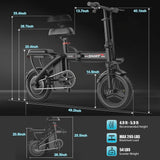 Askgo Z6 14 in Electric Bike 1200W Motor, 48V/10AH E-mountain Bike,folding Electric Bicycle for Adult with Two Seats Ul2849,unisex,pedal-assist image 2