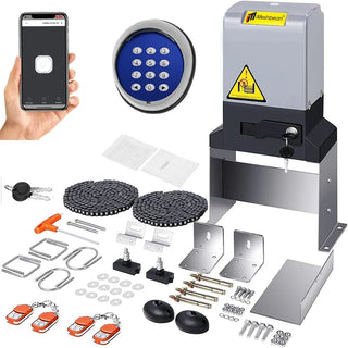 Automatic Sliding Door Opener (controlled Via App), Equipped with 4 Remote Controllers, 750-watt Electric Sliding Door Opener Motor Remote...