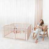Baby Playpen & Gate - 144 X 144 X 63 Cm, Extends Up to 579 Cm - Pine Wood Foldable Playpen with Child-proof Lock - Safe Play Fence Easy... image 4