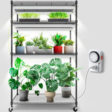 Barrina Mini Greenhouse with LED Grow Light for Indoor Plant, 4-Tier Portable Metal Plant Stand with Wheels, Plant Shelf with Tent, 6Pcs... image 3