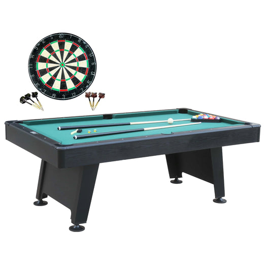 Barrington Billiard 84" Arcade Pool Table with Bonus Dartboard Set, Green for Home Organization