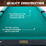 Barrington Billiard 84" Arcade Pool Table with Bonus Dartboard Set, Green for Home Organization image 4