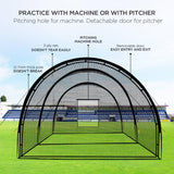 Baseball Batting Cage Net Batting Cages for Backyard Portable Baseball and Softball Batting Cages with Pitching Machine Hole and Detachable... image 4
