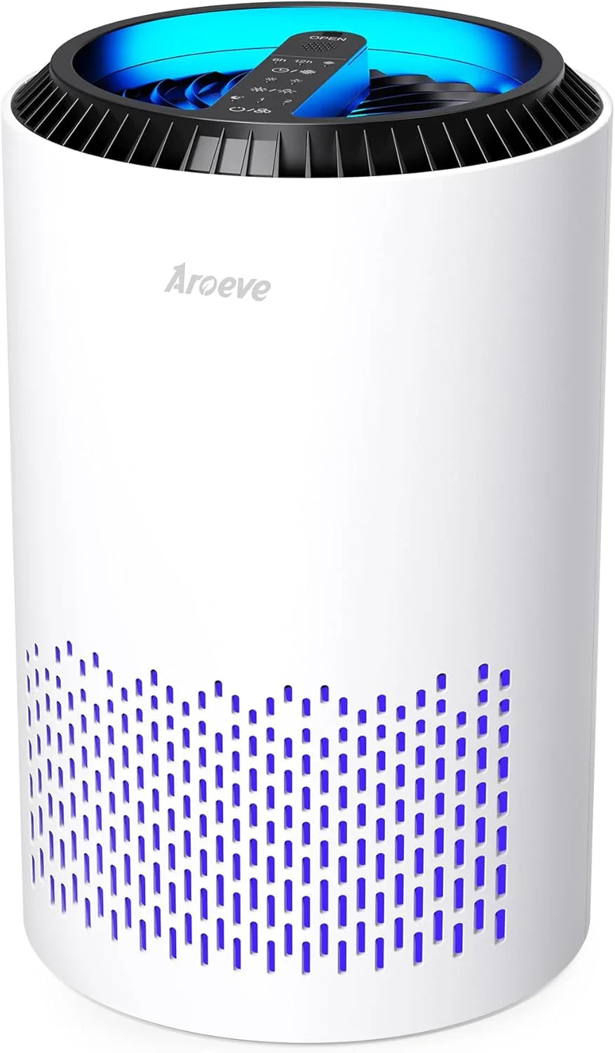 Bedroom Household Air Purifier, with Three Layers of Filters, Capable of Filtering Smoke, Pollen, Allergens, Pet Dander and Odors. The Sleep...