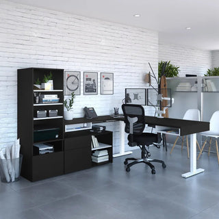 Bestar Viva L-shaped Height-adjustable Workstation for Home Office