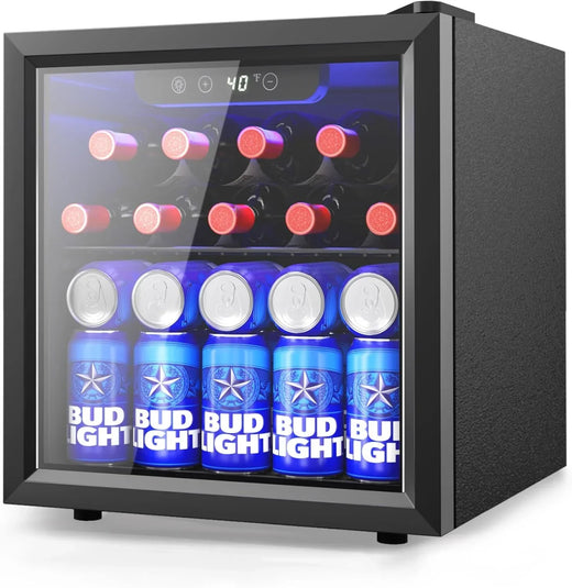 Beverage Refrigerator Cooler - 126 Can Mini Fridge with Glass Door for Soda Beer or Wine, Beverage Cooler for Home, Office, Bar with...