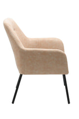 Brassex Arya Vintage Beige Tufted Fabric Upholstered Dining Chair image 3