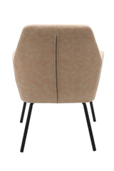 Brassex Arya Vintage Beige Tufted Fabric Upholstered Dining Chair image 4