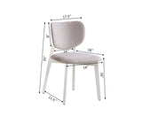 Brassex Dua Cream Fabric Upholstered Dining Chair with Curved Backrest, 2-pc image 3