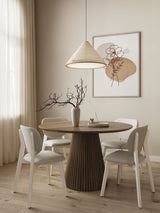Brassex Dua Cream Fabric Upholstered Dining Chair with Curved Backrest, 2-pc image 6