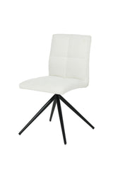Brassex Ethan White Fabric Upholstered Armless Dining Chair, 2-pc