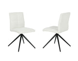 Brassex Ethan White Fabric Upholstered Armless Dining Chair, 2-pc image 4
