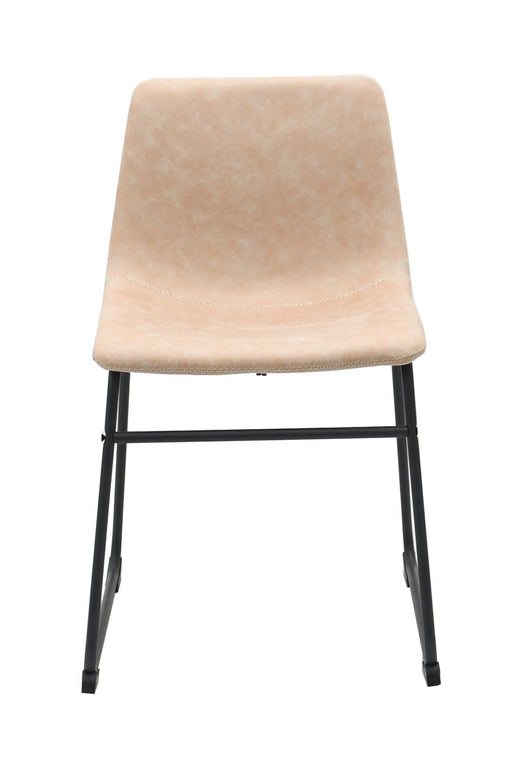 Brassex Rachel Vintage Beige Fabric Upholstered Dining Chair, 2-pc