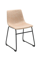 Brassex Rachel Vintage Beige Fabric Upholstered Dining Chair, 2-pc image 3