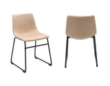 Brassex Rachel Vintage Beige Fabric Upholstered Dining Chair, 2-pc image 5