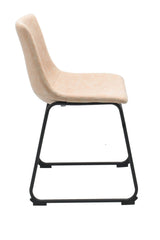 Brassex Rachel Vintage Beige Fabric Upholstered Dining Chair, 2-pc image 7