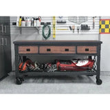 Building Products 72 In. 3-Drawers Rolling Industrial Workbench and Wood Top for Home Projects image 2