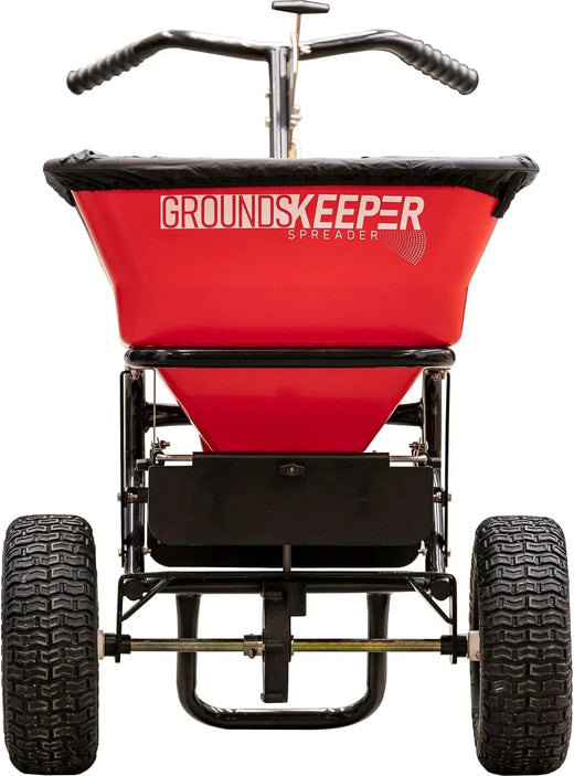 Buyers Products Grounds Keeper Commercial Walk Behind Push Spreader, 100lb Capacity, for Salt, Ice & Snow Melt, Included Grate & Cover with...