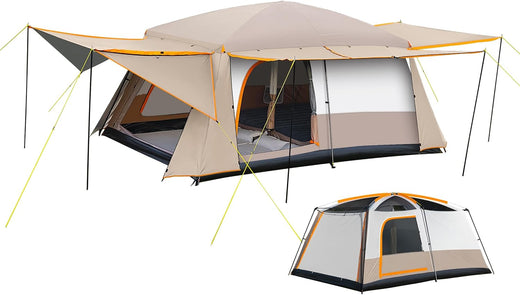 Camping Tent, 4-6 Person Family Cabin Tents, Large Waterpoof Tents for Camping Outdoor, 210D Oxford Fabric Blackout Foldable Sunburn...