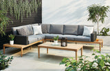 CANVAS Edenvale Aluminum Frame & Wicker Faux Wood Finish Outdoor/Patio Sectional Set, 4-pc image 4