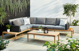 CANVAS Edenvale Aluminum Frame & Wicker Faux Wood Finish Outdoor/Patio Sectional Set, 4-pc image 5