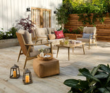 CANVAS Elmvale Outdoor Patio Conversation Set with Rattan Back and Tufted Cushions, Tan, 4-pc image 9