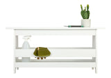 Canvas Kya Wooden Entryway Bench with Storage Rack, White image 2