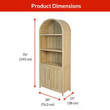 Canvas Stratford Arched Bookcase, Oak image 3