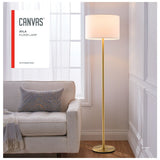CANVAS White Drum Shade Floor Lamp, 16-in, Metallic Gold/Matte Brass image 4