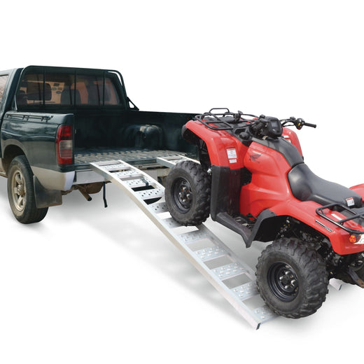 CargoMaster Aluminum Arched Loading Ramps Pair with Adjustable Straps, 90 x 12-in, 2-pc