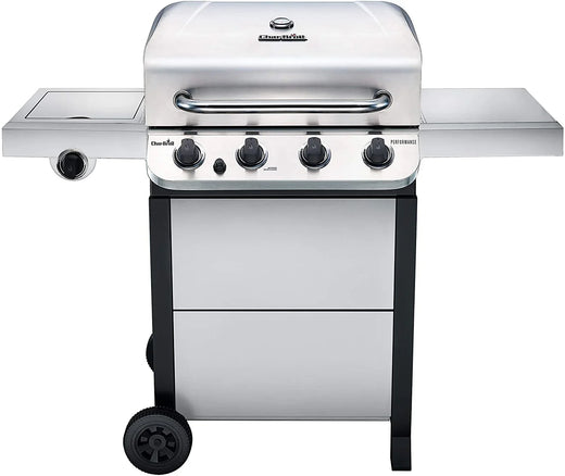 Char-broil Performance 4-Burner Cart Style Liquid Propane Gas Grill, Stainless Steel for Outdoor Spaces