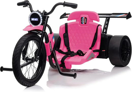 Children's Electric Drift Tricycle, Three-wheel Electric Drifting Bicycle, Equipped with LED Lights, 16-inch Inflatable Tires,...