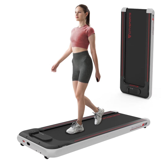 Citysports Treadmill Portable Walking Pad, Adjustable Speed with App, LCD Screen Calorie Counter, Ultra Thin and Silent (black White)