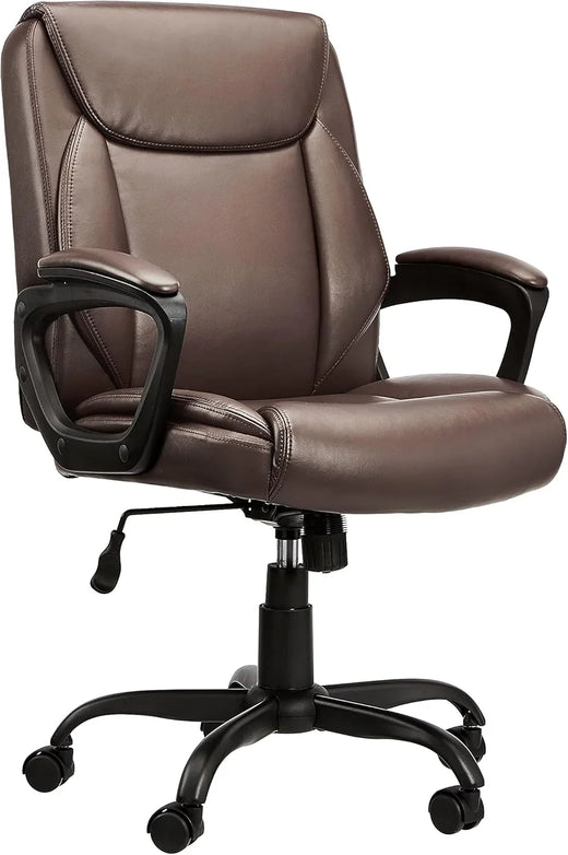 Classic Pu Surface, Back-adjustable Height Office Computer Desk and Chair, with Armrests, Size: 26 Inches Wide X 23.75 Inches Long X 42...