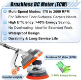 Commercial Floor Scrubber Machine with Brushes and Pads, Heavy Duty Floor Buffer Polisher and Cleaner- Deep Cleaning Tile and Grout, Hardwood... image 4
