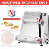 Commercial Pizza Dough Roller Sheeter, Max 16, Automatic 370W Electric Pizza Dough Roller, Stainless Steel, Suitable for Noodle, Pizza Bread... image 2