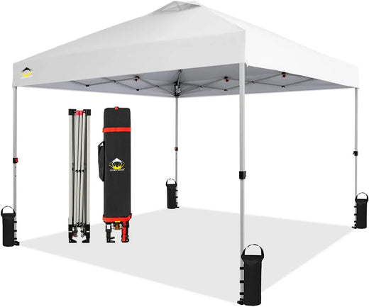 Crown Shades 10*10 Pop Up Canopy Outside Canopy, Patented One Push Tent Canopy with Wheeled Carry Bag for Outdoor Spaces