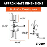 CURT 18085 2-Bike Tray-Style Hitch Mount Bike Rack, Fits 1-1/4, 2-in Receiver, Black image 3