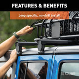 CURT 18119 Quick-Release Roof Rack Crossbars, Black Steel, Select Jeep Wrangler JK image 4