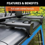 CURT 18119 Quick-Release Roof Rack Crossbars, Black Steel, Select Jeep Wrangler JK image 7
