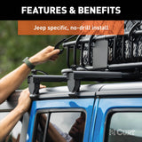 CURT 18122 Quick-Release Roof Rack Crossbars, Black Steel, Select Jeep Wrangler JK image 2