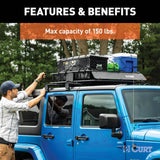 CURT 18122 Quick-Release Roof Rack Crossbars, Black Steel, Select Jeep Wrangler JK image 3