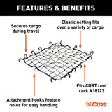 CURT 18218 Elastic Cargo Net with Hooks for Roof Basket, 44 x 36-in image 6