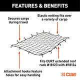 CURT 18219 Elastic Cargo Net with Hooks for Extended Roof Basket, 64 x 36-in image 6