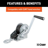 CURT 29451 2-in x 20-ft Nylon Winch Strap with Hook, 3,300-lbs image 5