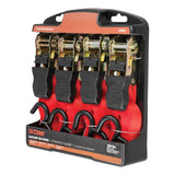 CURT 83002 16-ft Red Cargo Straps with S-Hooks (500-lb, 4-pk) image 2